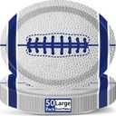 Qyeahkj 50Pcs Football Oval Paper Plates Large 11 Disposable Cowboys Party Decorations Sport Theme Party Dish Supplies Favor for Football Team Fans Tableware Set