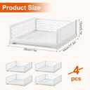 Wanheart Stackable PP Material Drawer Boxes for Wardrobe Storage Foldable Wardrobe Storage, Suitable for Bedrooms White 4-Piece Set (Small, short model)