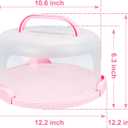 Cake Carrier with Lid and Handle, Fit 10 Cake Stand with Lid, Cake Transport Storage Container, Cake Containers Cover Stand with Lids, 3 Secure Side Closures (Pink)
