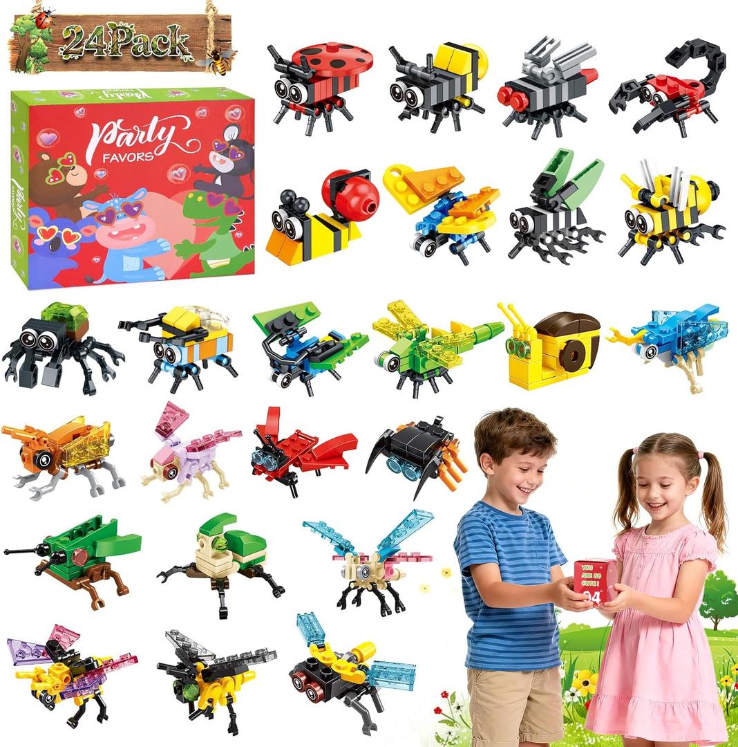 24-Pack Easter Figure Set Gifts for Kids,Building Blocks Set,Easter Basket Stuffers for Kids, Collectible Holiday Figures, Assorted Spring Easter Toys, Party Favors & Festive Gifts for Boys & Girls