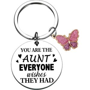 Aunt Gifts from Niece Nephew Cute Aunt Keychain Gift for Aunt Birthday Mothers Day Gift Small Auntie Gifts Ideas Best Aunt Ever Gifts for Aunt Mothers Day Gifts for Aunt