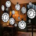 Wonderland Tea Party Decoration Clock Hanging Banners Wonderland Spring Themed Garland banner Curious Clock Backdrop Photo Props for Indoor Outdoor Garden Birthday Baby Shower Party Supplies