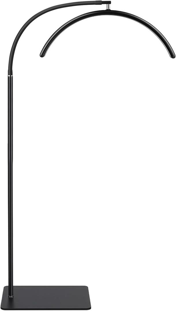 Half Moon LED Floor Light - Professional Shadow-Free Lamp for Lash Techs, Estheticians & Tattoo Artists | Dimmable for Eyelash Extensions, Nail Art, Home & Office (Matte Black)