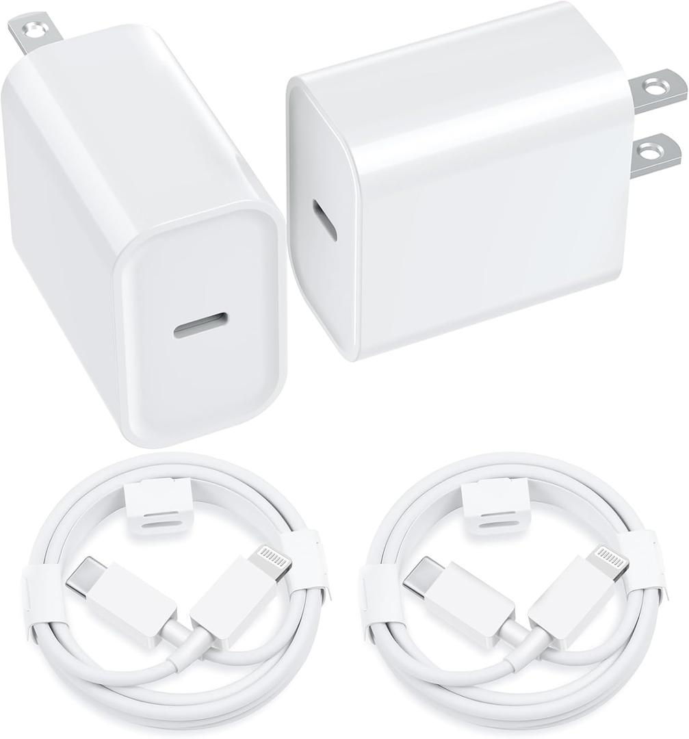 iPhone Charger Fast Charging Original [Apple MFi Certified] 2 Pack Type C Wall Charger Block with 2 Pack 6FT Long USB C to Lightning Cable for iPhone 14/13/12/12 Pro Max/11/Xs Max/XR/X/AirPods Pro
