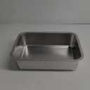 Holintan Stainless Steel Litter Box for Kitten, 15.7"×11.8"×4" Small Litter Box for Kittens Easy Entry, Non Odor, Easy to Clean, Metal Litterbox for Cat, Rabbit, Guinea Pigs and Hamsters