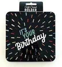 Surface Packaging It's Your Birthday Square Gift Card Holder Tin, 5 Pack