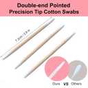 600PCS Precision Tip Cotton Swabs, Double-end Microblading Pointed Tip Cotton Swabs Makeup Applicators Nail Polish Remover Pen Disposable Makeup Touch Up Correcting Beauty Tools