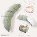 Peallow(Pat. Pend) Long Round Body Pillow for Adults, Bolster Pillow for Sleeping, Soft and Supportive Pillow for Sleeping & Lumbar Support (Celadon Green, 29.5")