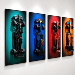 4 Pack Display for LEGO F1, Wall Mount Compatible with 42207 SF-24, 42141 McLaren, 42206 RB20, 42171 Mercedes-AMG W14 E, Adult Collectibles Wall Mount (No Car Included)