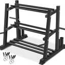 Dumbbell Rack, Bongkim Dumbbell Set with Rack Stand, Dumbbells Weights Rack for Home Gym, Weight Rack for Dumbbells, Kettlebells, and Weight Plates 1100LBS (black)