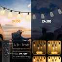 Brightever 120FT LED Outdoor String Lights with Remote, Patio Lights Outdoor Waterproof with 36+2 Shatterproof ST38 LED Bulbs, Dimmable Outside Hanging Light for Porch, Garden, Backyard, Cafe, 2700K