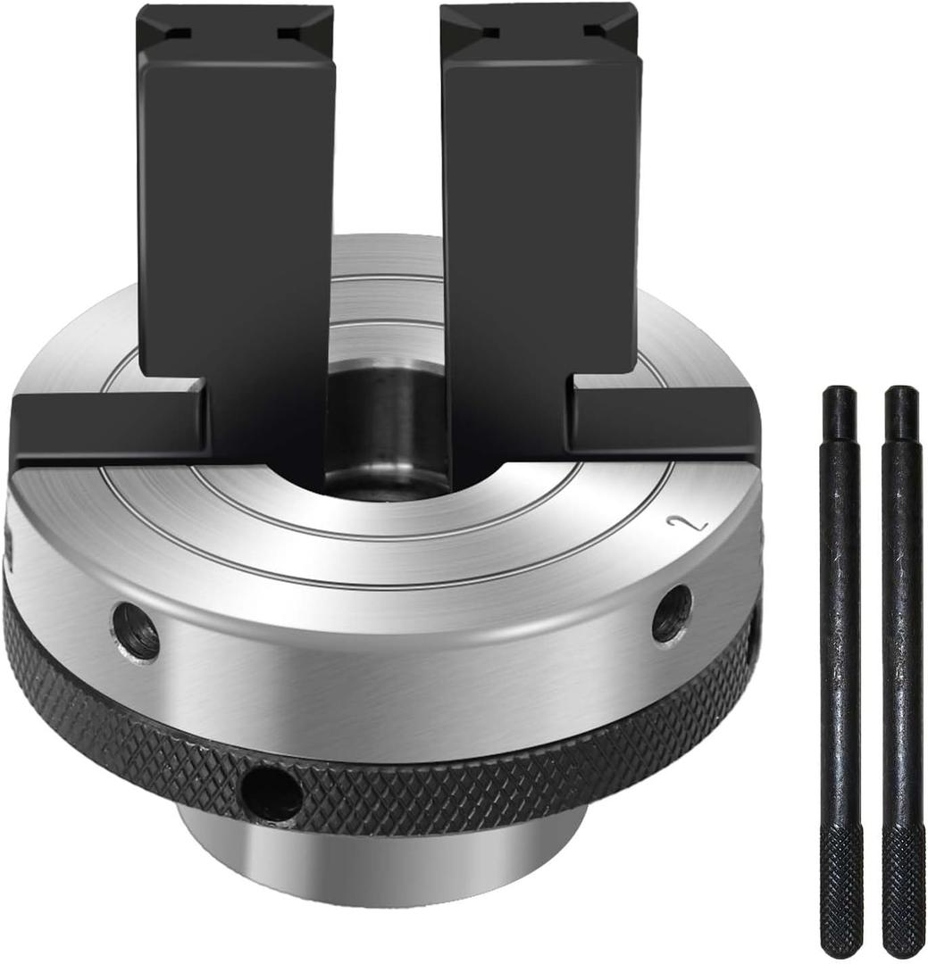 3-1/4 inch 2-Jaws Pen Drilling Wood Lathe Chuck with 1" X 8TPI Headstock Thread, Dedicated Reversible Self-Centering Pen Drilling Lathe Chuck for Woodturning Pen Turning Lathe