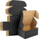 12x9x4 inches Shipping Boxes Set of 20, Small Corrugated Cardboard Box, Literature Mailer, Gift Boxes (Black, 12x9x4)