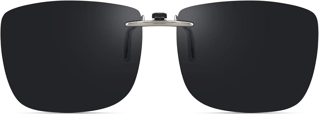 Polarized Clip On Sunglasses Over Prescription Glasses Men Women Compact Fit Non-Flip Up