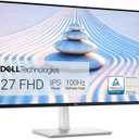 Dell S2725HS 27 Inch Monitor, FHD (1920x1080) Display, 100Hz Refresh Rate, 1500:1 Contrast Ratio, TV Rheinland Eye Comfort 4 Star, Integrated 2x5W Speaker, Height/Tilt/Swivel/Pivot- Ash White Color