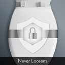 Mayfair Sculptured Shell Toilet Seat, Easy Clean Hinges with Durable Wood Seat, Made in USA, Round, White