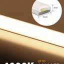 Lamomo COB LED Strip Lights, 16.4Ft Natural White Dimmable Self-Adhesive Led Rope Light with Remote, Flexible Cuttable Waterproof 4000K Silicone Neon Tape Light for Bedroom,Indoor, Cabinet, 10mm Width