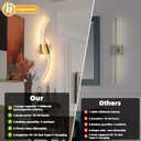 Battery Operated Wall Sconce Set of two, 3000K-6000K LED Dimmable Battery Wall Sconces with Remote Control, USB Rechargeable 31.4" gold Wireless Wall Lights for Living Room, Bedroom, Staircases