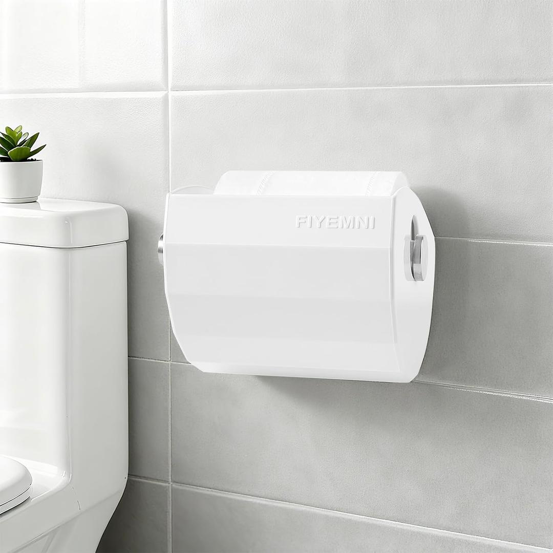 Cat-Proof Toilet Paper Cover, Anti-Dog Toilet Roll Protector Guard. Prevents Pet from Playing & Pulling Tissue Paper, TP Shield for Most Standard Holders - White
