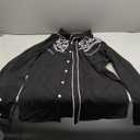 Western Shirts for Men Cowboy Shirts Long Sleeve Embroidered Country Shirt Slim Fit Button Down Shirt Casual Work (Large, Black)