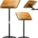 NAMON 2-in-1 Dual-use Floor & Desktop Book Stand, 100% Solid Wood, Height Adjustable from 16.5" to 51", Floor Reading Stand with Page Clip for Cookbooks, Sheet Music, Projector (with a T-Shaped)