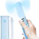 JISULIFE Handheld Fan with 4500 mAh Powerbank Max 37 Hours Runtime, Pocket Portable Battery Operated or USB Powered Folding Personal Fan, 3 Speeds, Gifts for Women Men Kids Gift for Festival-Blue