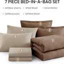 Monbix Queen Comforter Set - 7 Pieces Cationic Dyeing Brown Bed in a Bag Queen Bedding Sets with Comforter, Sheets, Pillowcases & Shams, Reversible Bedding Comforters Sets