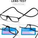 Magnetic Blue Light Blocking Reading Glasses for Presbyopia, Blue Light Filter, and Interchangeable Adjustable Straps (Black)
