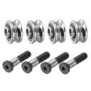 PATIKIL U Groove Bearing, 4 Pack 5x17x8mm SG15 Deep U Groove Guide Pulley Double Sealed Chrome Steel Ball Bearings with M5x23 Screws for Rail Track Liner Motion System