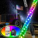 Nilight 1PC 4FT Spiral RGB Led Whip Light with Spring Base Chasing Light RF Remote Control Lighted Antenna Whips for Can-Am ATV UTV RZR Polaris Dune ...