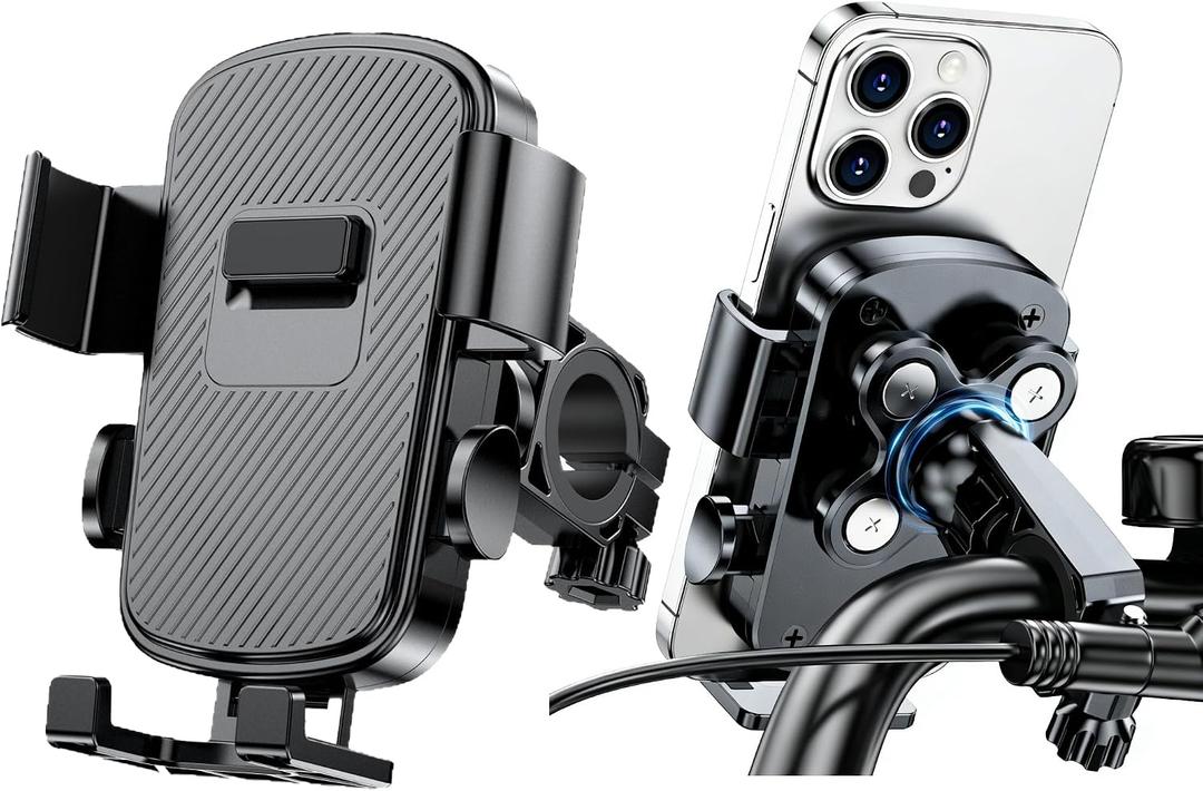 Universal Bike Phone Mount Holder - Vibration Damping, Fits 4.5-7.2 inch Smartphones, 360° Rotatable, Quick-Release Clamp & Easy Install for Bicycles, Scooters, Universal Fit