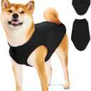 Haloumoning Dogs Fleece Coats Pet Jackets for Small and Medium Dogs Puppy Mock Neck Zipper Fall Winter Jacket (Large, Black)