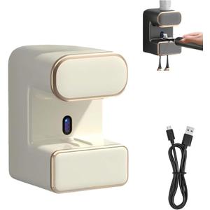 Smart Toothpaste Stand Dispenser, Automatic Touch-Free Toothpaste Dispenser with Wall Mounted Toothbrush Holder, Rechargeable Bathroom Organizer for Home Shower Dorm (White)