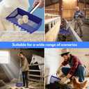 Chicken Poop Scooper & Rake 2-in-1,304 Stainless Steel Shovel Head, Chicken Litter Scoop with Handle for Chicken Coop & Pet Waste Cleaning, Litter Sifting Shovel (35 to 65") (Blue 10inch.)