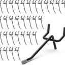 HUHOLE Pegboard Hooks 2 Inch 50PC, Black Peg Board Hooks, Fit 1/4" or 1/8" Pegboard, Ideal Peg Board Organizer Accessories for Garage Tool Organization, Wall Storage (Black, 2 Inch)