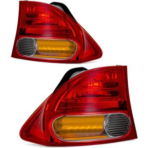 Tail Light Assembly Pair for 2006-2008 Honda Civic 4DR Sedan DX EX GX LX Hybrid Rear Brake Lights Left Right W/O Bulbs