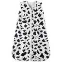 GUNTAIL Baby Sleep Sack 6-12 Months Baby Wearable Blanket 100% Rayon Cotton 2-Way Zipper Toddler Sleeping Sack，Comfy Soft Lightweight TOG 0.3（Cow Print）