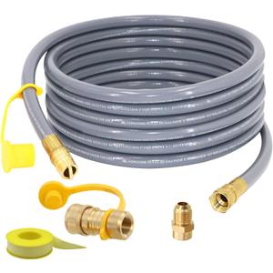 24 Feet 1/2-Inch ID Natural Gas Hose with Quick Connect Fitting for weber, charbroi, Grill, Pizza Oven, Patio Heater and More NG Appliance, Propane to Natural Gas Conversion Kit - CSA Certified