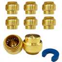 Push Fit End Cap, Push Fit Coupling, Push-to-Connect Plumbing Fittings, Brass Straight Plumbing Fittings with Disconnect Clip, Push-to-Connect, CPVC (1/2", 6 Pcs)