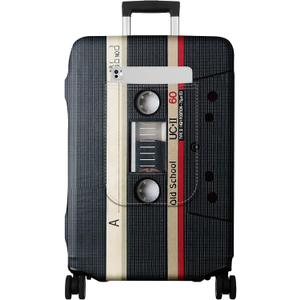 Slohif Luggage Cover for Suitcase Tsa Approved Protector - Luggage Sleeve Large Suit Case Cover Travel Stretch Baggage Case Protective Washable Fit 24-27 Inch Black Tape, Medium