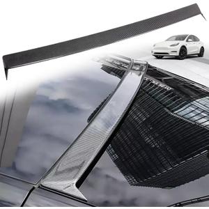 Rear Window Spoiler Compatible with Tesla Model Y 2020 2021 2022 2023 2024 ABS Roof Spoiler Tail Wing Carbon Fiber Printing Rear Spoiler Wings