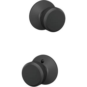 Schlage F10 BWE 622 Bowery Door Knob, Hall & Closet Passage Lock, Matte Black