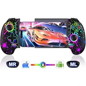 NinjaPlusOX Mobile Gaming Controller for iPhone/ Android with Hall Joystick and LED, Wireless Phone Controller with Phone Case Support, Compatible with Xbox Game Pass, Steam Link, Call of Duty, Roblox