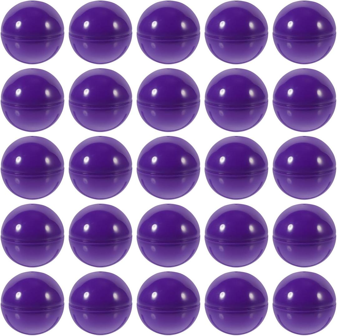 Luxshiny 50pcs Bingo Balls Lottery Balls Plastic Hollow Bingo Balls Raffle Balls Pink Lotto Ball Round Vending Machine (Purple)