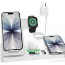 Dual Phone Wireless Charging Station for Apple Devices, Magnetic Charging Station for iPhone with Auto Switch 7-Color Light&Clock,Family Watch Charger for iPhone17 for iWatch11 for AirPods Pro3