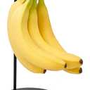Libken Banana Holder Stand Black Powder Coated Metal Banana Tree with Heavy Base Minimal Scandinavian Design, Rust Resistant & Durable Banana Hook for Kitchen Countertop Fruit Storage