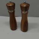 Gennua Kitchen Wooden Salt and Pepper Grinder Set: Refillable Salt & Pepper Mills Adjust for Customized Coarseness, Crafted of Solid Acacia Wood with Ceramic/Stainless Steel Core, 8 Inches Each