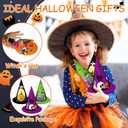 90PCS Halloween Party Decoration Gift Trick or Treat Container Witch Hat Kit for Kids School Classroom Gift, Trick or Treat, Includes Hat Teeth Eyeballs Cobwebs