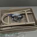 EAGMAK 3 Tier Utility Rolling Cart, Metal Storage Cart with Handle and Lockable Wheels, Multifunctional Storage Organizer Trolley with Mesh Baskets for Kitchen, Living Room, Office, Garage (Beige) (Normal)