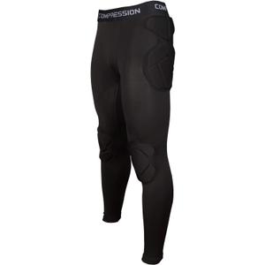 Shinestone Adult Men's Goalkeeper Armor BodyShield Padded Compression Shirt Pants and Short with Sponge Protector (Large, Black Pants-02)